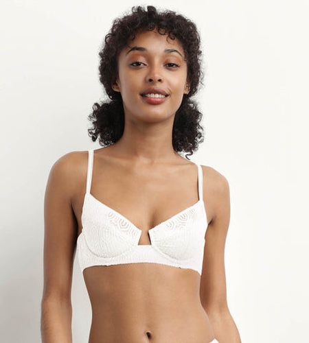 Soutien-gorge emboitant armatures dentelle graphique Nacre Mod de - Féminin - Taille 105E Blanc 105E - Dim - Modalova