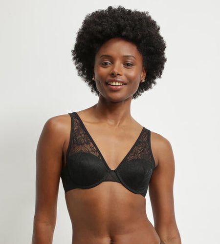 Soutien-gorge foulard en dentelle noire à feuillage Mod de - Féminin - Taille 90B Noir 90B - Dim - Modalova