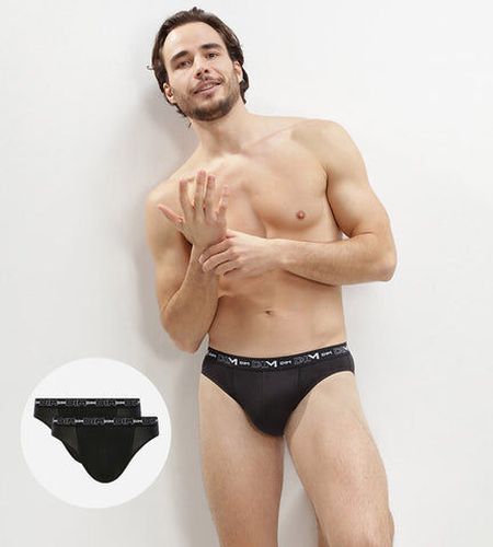 Lot de 2 slips Noir Coton Stretch Noir 6 - Dim - Modalova