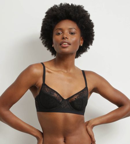 Soutien-gorge à armatures en dentelle à feuillage Mod de NOIR 90D - Dim - Modalova