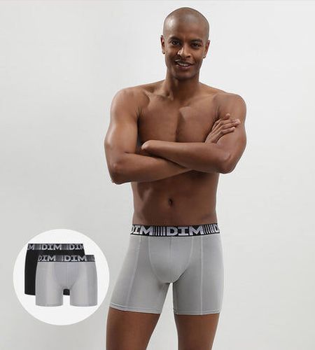 Lot de 2 boxers longs respirants Noir Gris 3D Flex Air Noir 2 - Dim - Modalova