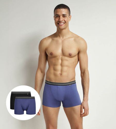 Lot de 2 boxers en coton stretch Bleu Turquin Noir Eco Bleu 4 - Dim - Modalova