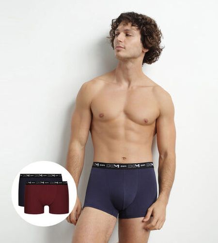 Lot de 2 Boxers Rouge Bleu ceinture contrastée Coton Stretch Bleu 6 - Dim - Modalova