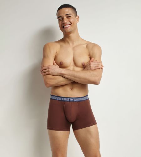 Boxer en coton modal piqué et ceinture rayée Vin Smart AT3_ROUGE VIN 5 - Dim - Modalova