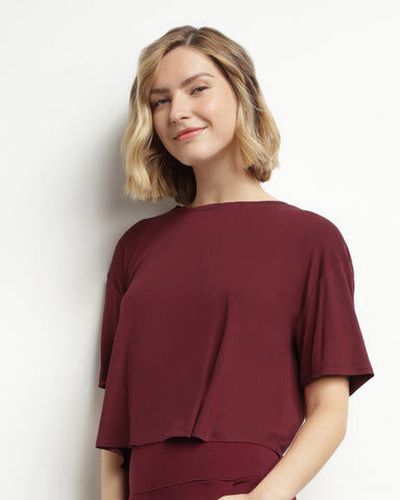 T-shirt de sport en viscose Bordeaux avec dos ouvert Move - Féminin - Taille L L - Dim - Modalova