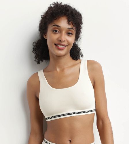 Brassière crop top Beige sans armature en modal polyamide Icons Seamless AUZ_BEIGE IVOIR XS - Dim - Modalova