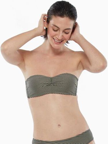 Haut de maillot de bain avec armatures à rayures dorées et noires Bleu 100D - Dim - Modalova