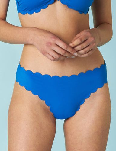 Slip de bain brésilien Scallop en microfibre bleu électrique Bleu 38 - Dim - Modalova