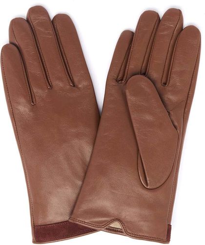 Gants Bi-Matière en Cuir d’Agneau - Cognac - Draeger - Modalova