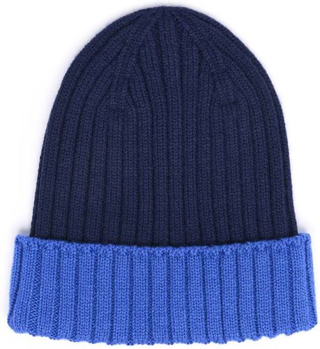 Bonnet Bicolore en Laine – Bleu marine et Bleu roi - Draeger - Modalova