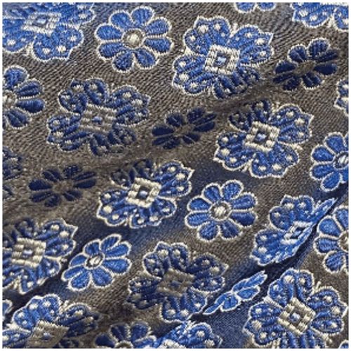 Cravate jacquard en 100% soie - Imprimé Fleur - Bleu - 150 x 6 x 7 cm - Draeger - Modalova