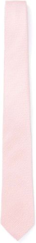 Cravate jacquard en 100% soie - Imprimé micro motif - Rose et blanc - 150x7 cm - Draeger - Modalova