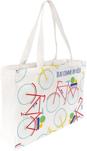 Tote bag coton imprimé vélo - Draeger - Modalova