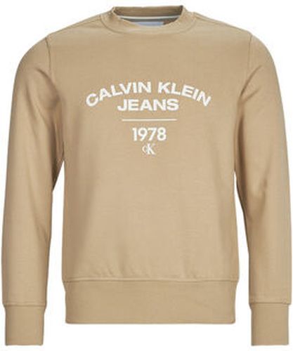 Sweat-shirt Jeans VARSITY CURVE CREW NECK Beige - Calvin Klein - Modalova