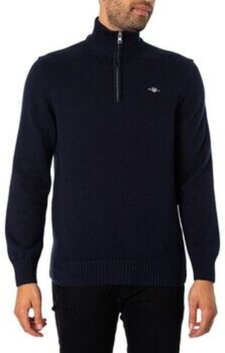 Pull Tricot décontracté à demi-glissière Bleu - Gant - Modalova