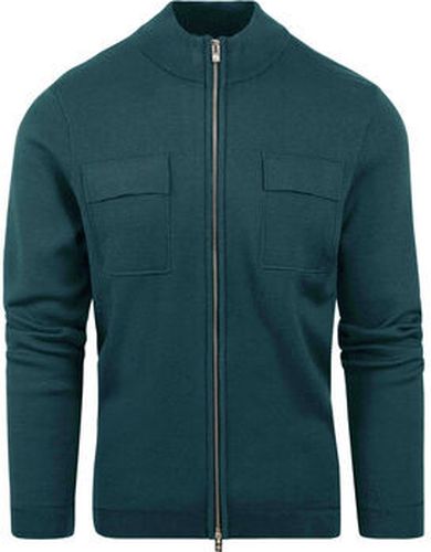 Sweat-shirt Cardigan Vert Foncé Poche de Poitrine Vert - Blue industry - Modalova
