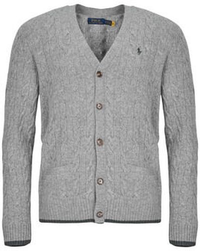 Gilet Polo GILET EN MAILLE TORSADEE LAINE CACHEMIRE Gris - Ralph Lauren - Modalova