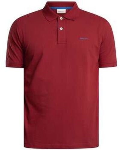 Polo Polo regular en piqué contrasté Rouge - Gant - Modalova