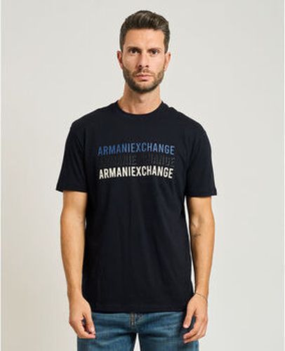 T-shirt T-shirt col rond avec imprimé Bleu - EAX - Modalova