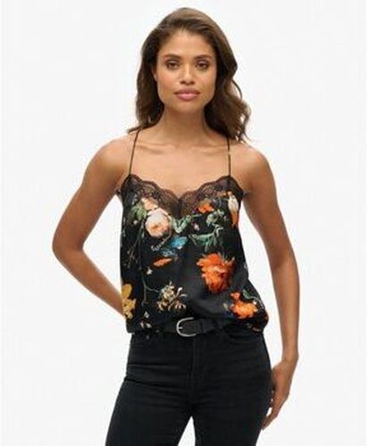 Debardeur Haut caraco en satin avec bordure en dentelle - Superdry - Modalova