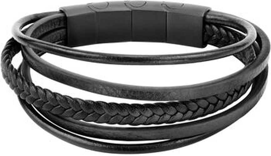 Bracelets Bracelet en acier et cuir Noir - Sector - Modalova