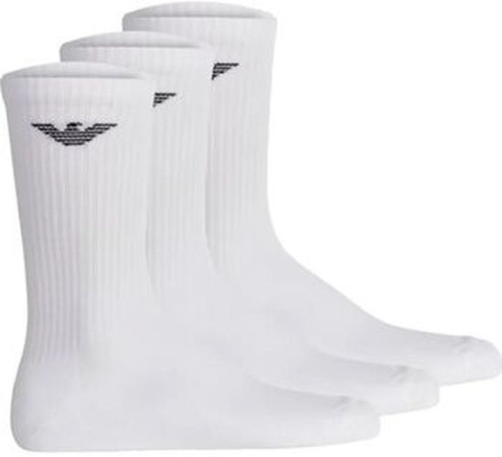 Chaussettes hautes Emporio Armani Pack x3 eagle Blanc - Giorgio Armani - Modalova