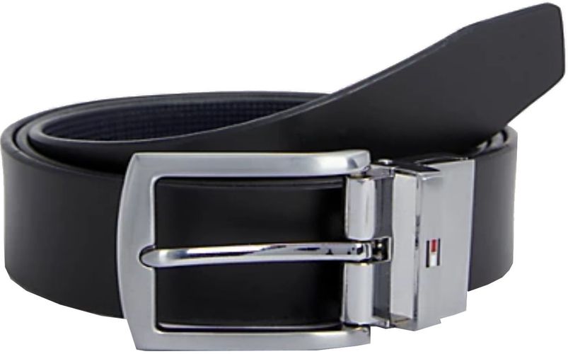 Ceinture vachette Denton Bleu/Noir - Tommy hilfiger - Modalova