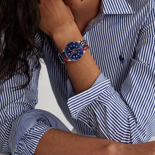 Player 42MM en acier cadran bleu - Polo Ralph Lauren - Modalova