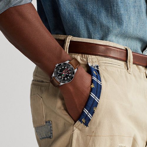 Player 42MM en acier cadran noir - Polo Ralph Lauren - Modalova