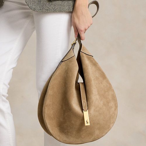Grand sac Shoulder Polo ID en daim - Polo Ralph Lauren - Modalova