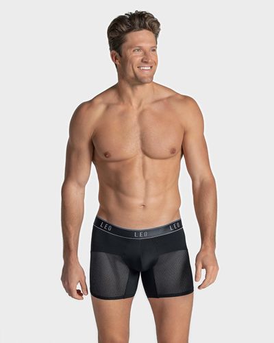 Boxer mi-long à séchage rapide avec maille respirante - Leo - Modalova