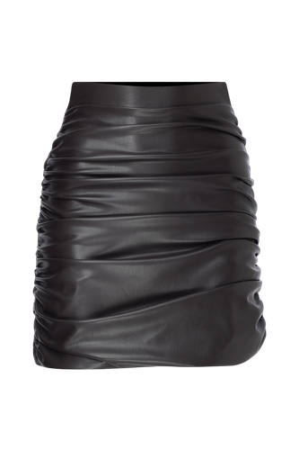 Chels Ruched Skirt in Brown - Nazli Ceren - Modalova