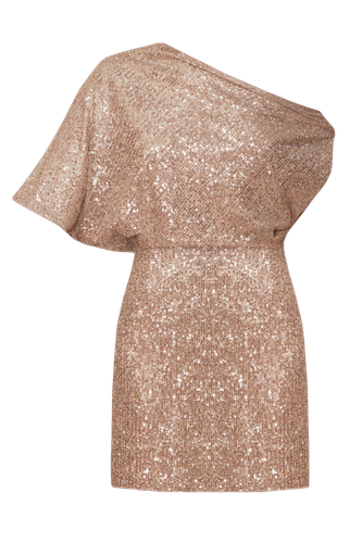 MARI nude sequin asymmetric mini dress - UNDRESS - Modalova