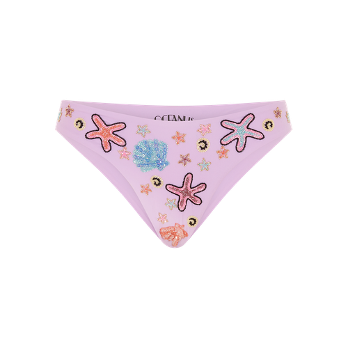 Quinn Embellished Slip On Lilac Bikini Bottoms - Oceanus Swimwear - Modalova