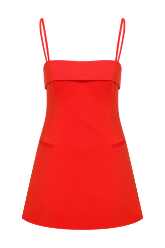 Gaia Cotton Mini Dress in Tangerine - Nazli Ceren - Modalova
