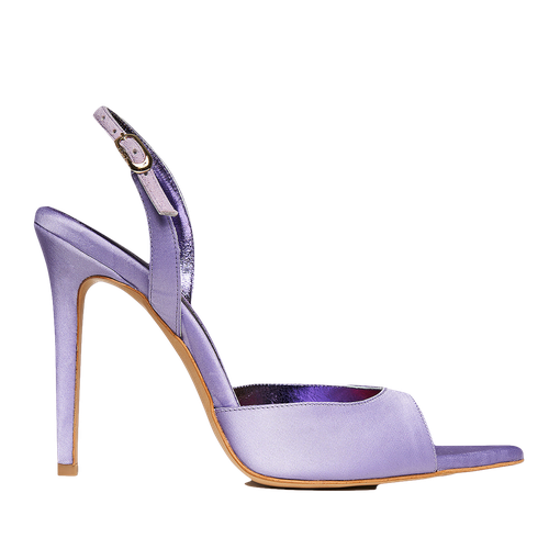 Vicky Lilac Satin Sandals - Ginissima - Modalova