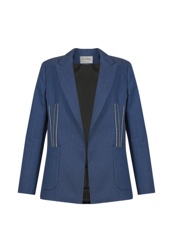 NAVY RHINESTONE BLAZER - F.ILKK - Modalova