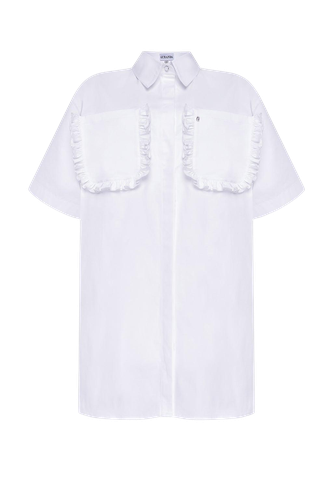 Long Shirt With Ruffled Poskets - Guranda - Modalova