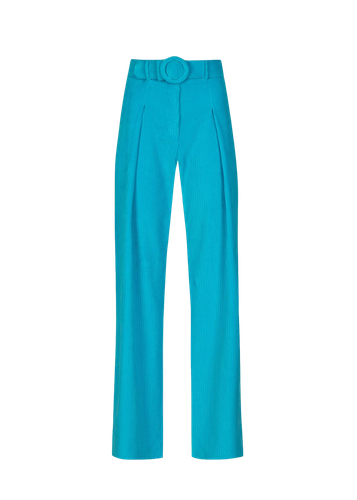 SCUBA BLUE CORDUROY BELTED PANTS - F.ILKK - Modalova