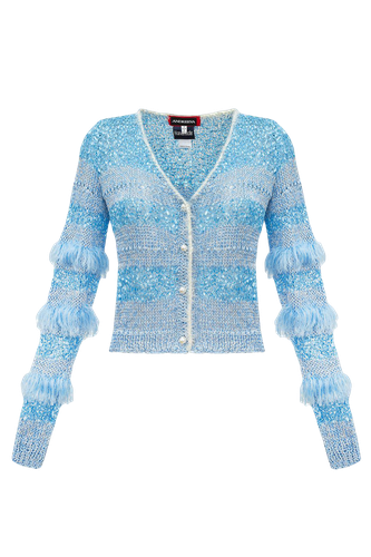 Blue Handmade Knit Sweater - ANDREEVA - Modalova