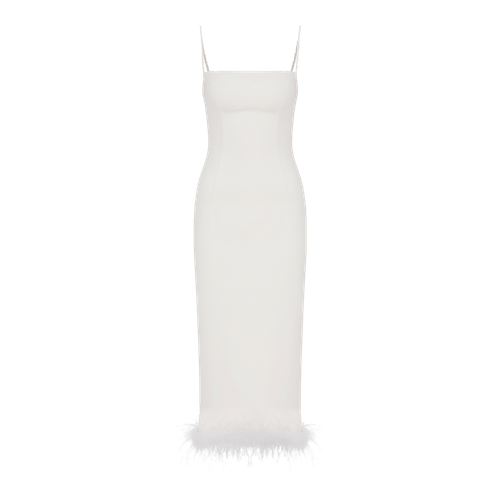 Miles Crepe Midi Dress in Vanilla Ice - Nazli Ceren - Modalova