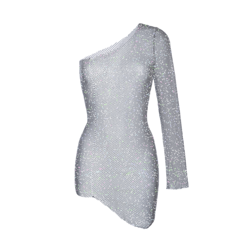Silver One Sleeve Dress - Santa Brands - Modalova