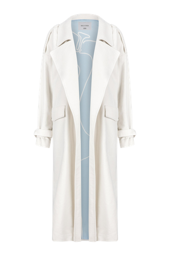 Laura Oversized Coat in Blanche - Nazli Ceren - Modalova