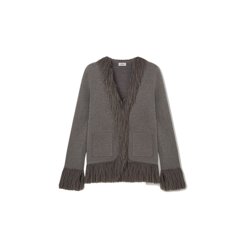 FRINGED CASHMERE-BLEND COAT - CRUSH Collection - Modalova