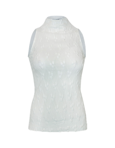 LUELLA White Knit Halter Top - MAET - Modalova
