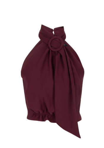 Halter Neck Top Burgundy - F.ILKK - Modalova