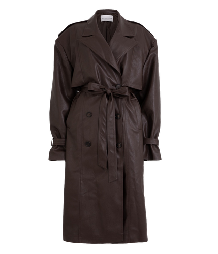 Faux leather trench coat - AFTERHOURS - Modalova