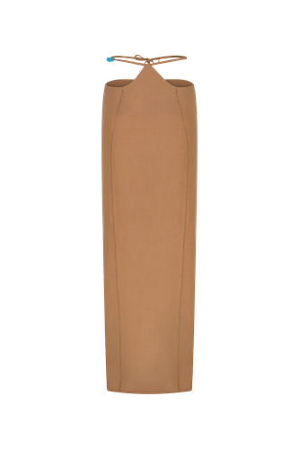 Avani-Linen Midi Skirt With Triangle Shaped Detail - ILA - Modalova