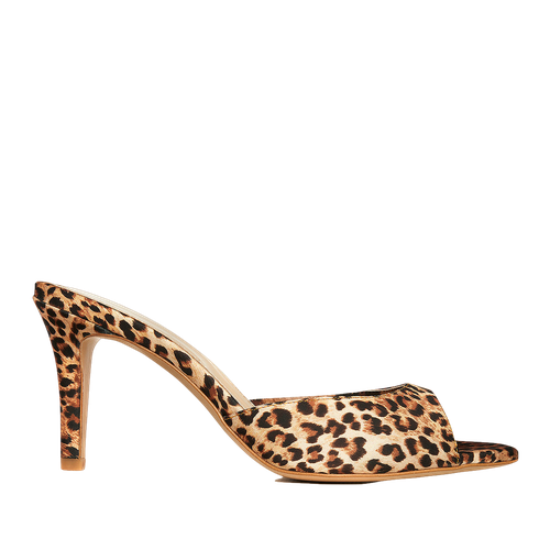 Vicky Animal Print Satin Mules - Ginissima - Modalova