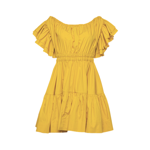 Ava Ruched Mini Dress in Mimosa - Vasiliki - Modalova